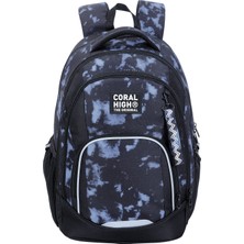 Coral High Lacivert Eskitme Desenli Okul Sırt Çantası 24456