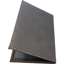 Calperia Termo Deri Oto Ruhsat Kabı - Araba Ruhsat Kılıfı - Araç Ruhsat Cüzdanı (Gri)