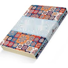 Calperia Anadolu Motifleri ile Süslenmiş Çizgisiz Defter Seti, 4 Adet