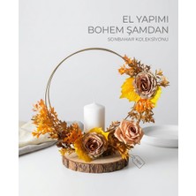 El Yapımı Bohem Masa Süsü Yapay Çiçek Arajmanı