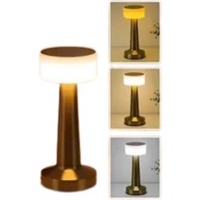 Kablosuz Renkli Masa ve Gece Lambası Altın Rengi Dokunmatik LED Lamba Veralya Tech