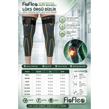 FixFlex Kompresyon Destekli Kaymaz Ağrı Azaltıcı Diz Koruyucu Sıcak Tutan Dizlik Lüx Örgü (Gri/Turuncu) L (1 ADET)