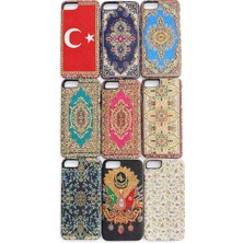 Zawa iphone 8 Uyumlu El Yapımı Kilim Desenli Dokuma Kumaş Telefon Kılıfı - Halı Motifli Kapak