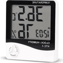 Calperia Dijital LCD Sıcaklık ve Nem Ölçer, Masa Alarmı ile Higrometre