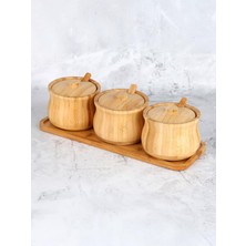 MİEN Kahverengi Unisex Mien 3lü Bambu Baharatlık Seti Model Kodu: MIEN-1418KAHVERENGI