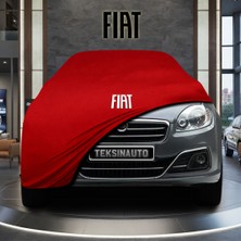 ULTRASHOP Fiat Linea Kırmızı Kumaş Oto Branda Araca Özel Penye Araba Brandası Araç Örtüsü