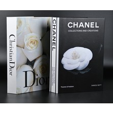 Kethuda Concept 2li Beyaz Güller & Collectıons Beyaz Gül Siyah - Beyaz Dekoratif Kitap Kutu