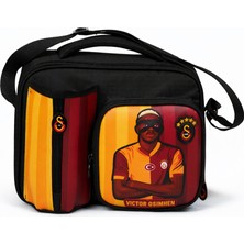 Galatasaray Lisanslı Victor Osimhen Figürlü 3 Bölmeli Su Itici Kumaşlı Beslenme Çantası