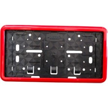 Çerçeveli Dikdörtgen  Plakalık Plaka Altlığı Kırmızı 32X17CM 1 Adet Veralya Oto