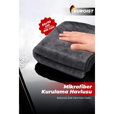 Euroist Çift Taraflı Oto Kurulama Bezi 50X70 cm Mikrofiber Araç, Kaporta ve Cam Silme 800 Gsm