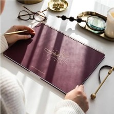 Calperia Süresiz Haftalık Masaüstü Planlayıcı - 24X34 Cm, Bordo