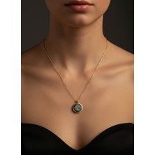 G&A Jewels Saflığın Sembolü 925 Ayar Oksitli Yaldız (Altın) Kaplama Gümüş Kolye