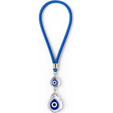 Calperia El Yapımı Şeffaf Cam Nazar Boncuklu Dikiz Aynası Süsü