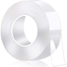 Calperia Yıkanabilir Nano Şeffaf Çift Taraflı Bant, 3cm x 2m