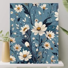 Calperia Numaralı Tuval Seti ile Sayılarla Boyama - Papatya Motifi (40X50 Cm)