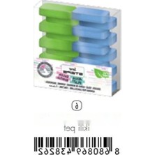 Calperia Yenilikçi Tasarımlı 62 Kenarlı Pastel Silgi Seti (Gök Mavi + Elma Yeşili)