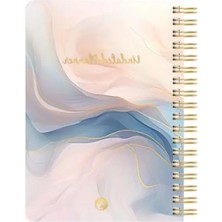 Calperia Spiralli Ajanda Defter - Marble Desen, 17X24 cm