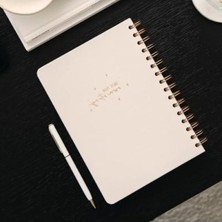 Calperia A5 Spiralli Sert Kapaklı Keten Not Defteri, Kareli