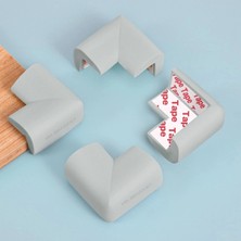 Mr.Bracket 4 Ad. Hazır Yapışkanlı Gri Kalın Kauçuk Yumuşak Bebek Köşe Koruyucu Sünger Bant Masa Kenar Koruma