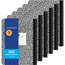 Calperia 6'lı Kompozisyon Not Defteri, 100 Yaprak, Siyah