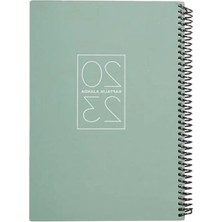 Calperia Yeşil Spiralli Haftalık Ajanda - 17X24 cm