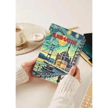 Calperia Istanbul Temalı Simli Defter, A5 Boyutunda
