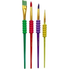 Calperia Sünger Tutmalı 4'lü Sentetik Fırça Seti - Akrilik ve Yağlı Boya Için