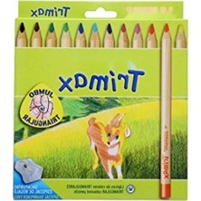 Calperia 12'li Jumbo Kuruboya, Üçgen Form, Renkli ve Dayanıklı