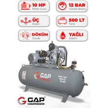 GAP Kompresör Hava Kompresörü Pistonlu 500LT 3 Kafa 12 Bar 10HP GPK390