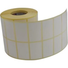 Calperia 50MM x 30MM Kuşe Etiket Ruloda 3000 Adet, 2'li Dizilim, 40MM Kuka Uyumlu