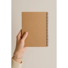 Calperia A5 Boyutunda Çizgili Spiralli Not Defteri - Kraft Kapak, 60 Yaprak