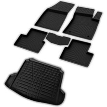 Calperia Renault Megane 4 Sedan Için Kauçuk 4d Paspas ve Çift Kulaklı 3D Bagaj (2016 ve Üstü)