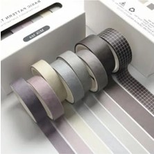 Calperia Milk Tea Temalı 6 Renkli Washi Bant Seti