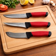 Neler Geldi Neler Kasap Bıçakları Mutfak Bıçakları Lazoğlu Çift Renk 3'lü Bıçak Seti Kaydırmaz Saplar