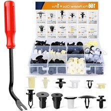 Calperia 166 Parça Araç Klipsi ve Vida Seti - 12 Popüler Boyut ve Uygulama