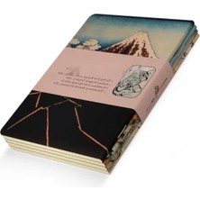 Calperia Hokusai Temalı A6 4'lü Defter Seti - Çizgisiz, 192 Sayfa