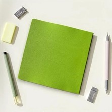 Calperia Pu Deri Çizgisiz Not Defteri - 16,5X16,5 Cm, 96 Yaprak