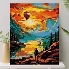 Calperia Numaralı Tuval Boyama Seti Fırça ve Boya Ile 40X50 cm