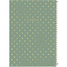 Calperia Yeşil Puantiyeli Çizgili Defter, 17X24 cm