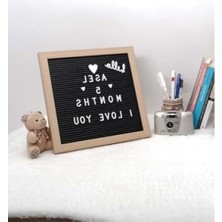 Calperia Ahşap Yazı Panosu ve Beyaz Harf Seti