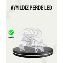 MiraLive Prizli Yıldız Ay Perde LED Işık Ev ve Organizasyon Dekoru