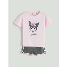 LC Waikiki Lcw Baby Kuromi Baskılı Kız Bebek Tişört ve Şort 2'li