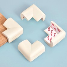 Mr.Bracket 4 Ad. Hazır Yapışkanlı Krem Kalın Kauçuk Bebek Köşe Koruyucu Çocuk Güvenlik Sehpa Kenar Koruyucuları