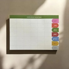 Calperia A4 Haftalık Masa Planlayıcı, Minimal Tasarım, 80 Yaprak