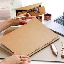 Calperia A4 Boyut Kraft Karton Kapaklı 70 Yaprak Noktalı Not Defteri