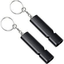 Calperia Metal Acil Durum Düdüğü - 2 Adet, Anahtarlıklı, Yüksek Ses Seviyesi