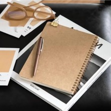 Calperia A5 Boyutunda Noktalı Not Defteri, 70 Yaprak, 110 gr Kalın Kağıt, Kraft Kapak