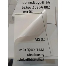Calperia A6 Boyutunda 100 Adet Mat Kuşe Yapışkanlı Etiket - 10X15 cm