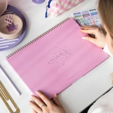Calperia Süresiz Haftalık Spiralli Masaüstü Planlayıcı - 24X34 cm Pembe