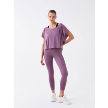 Lc Waikiki Mürdüm Beli Lastikli Düz Interlok Kadın Spor Tayt